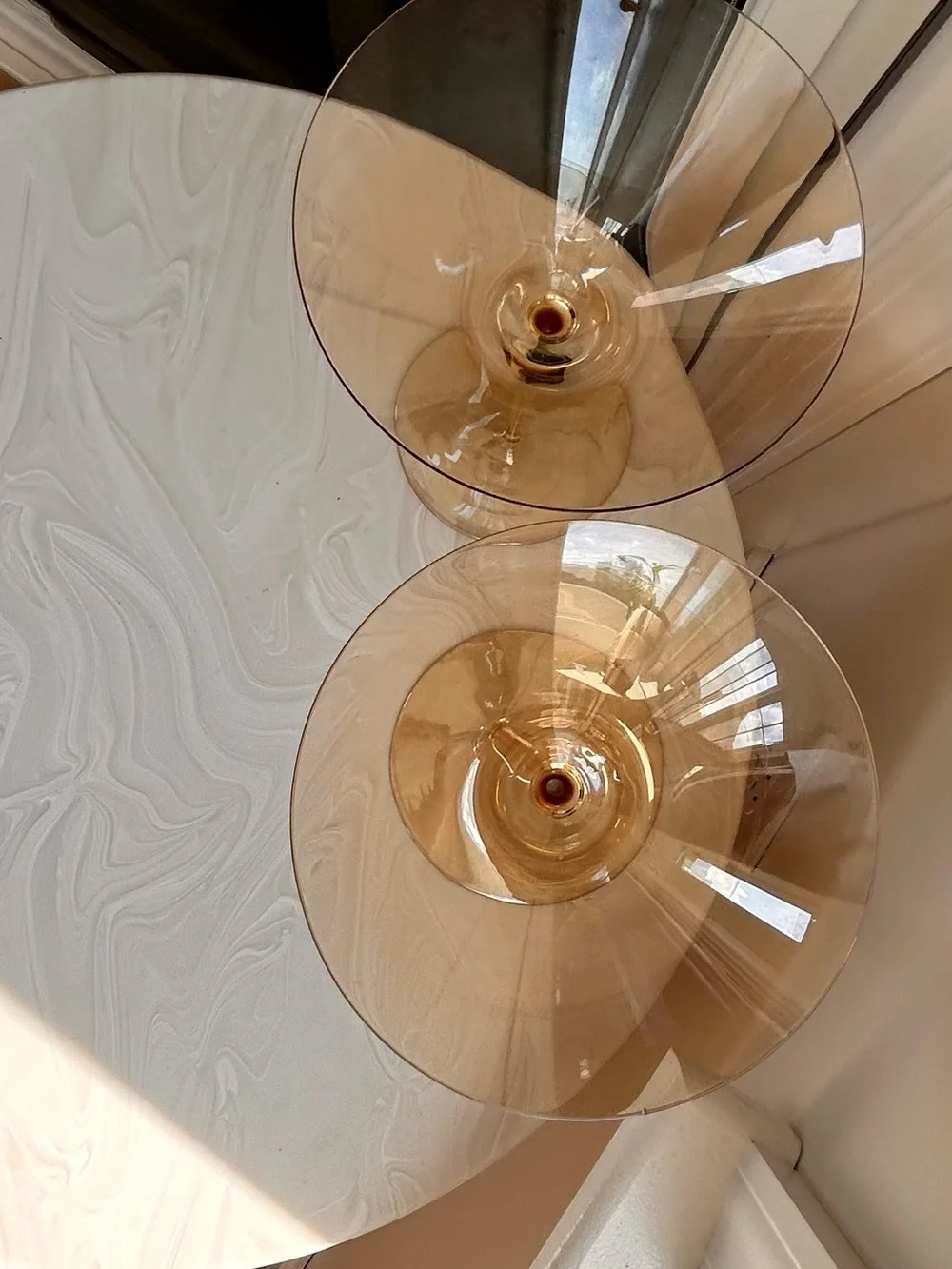Vintage LCM Amber Martini Glasses - Set of 2